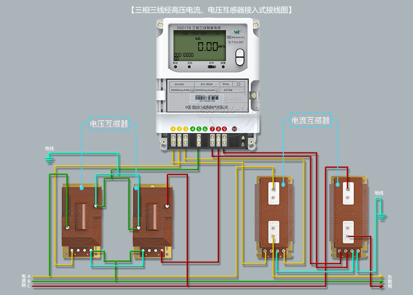 電流互感器、電壓互感器接線圖